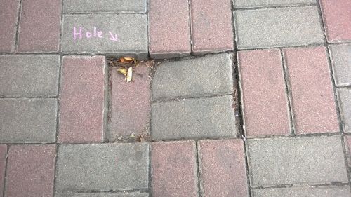pavement hole warning