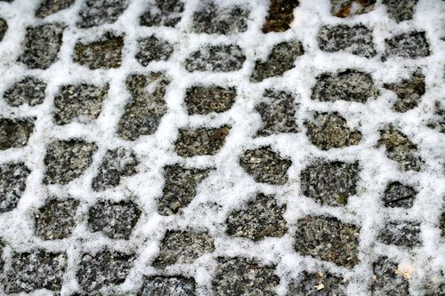 pavers  decking  snow