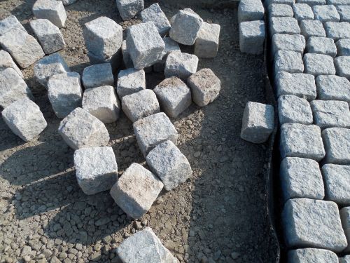 paving stones road construction cobblestones