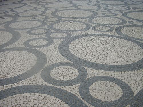 paving stones circles decoration of streets