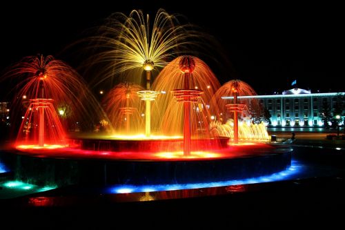 pavlodar fountain evening