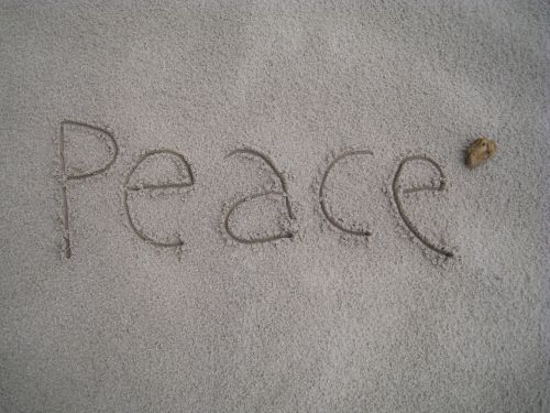 peace beach sand