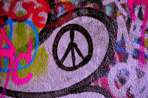 peace graffiti colors