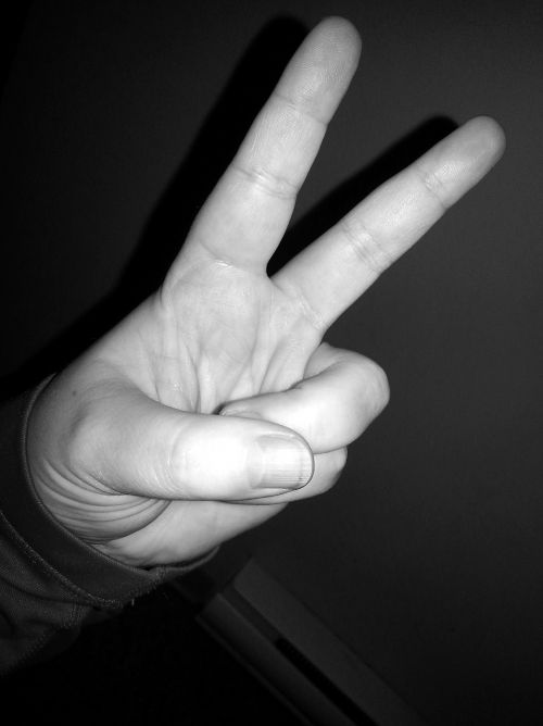 peace finger sign sign language