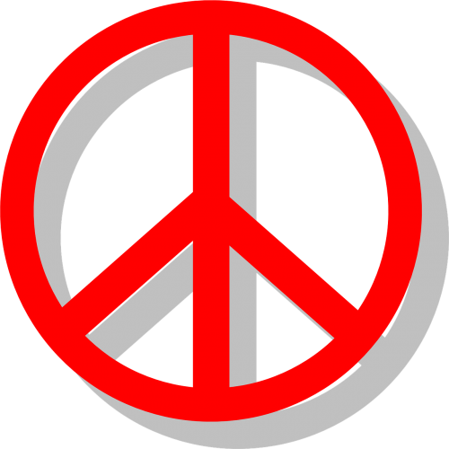 peace sign red