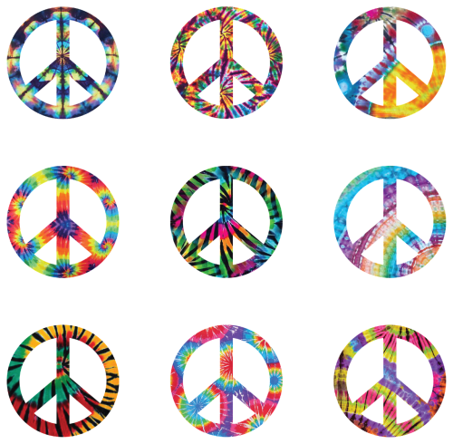 peace sign tie dye sign