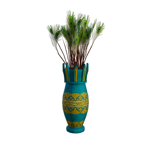 peacock  feathers  vase