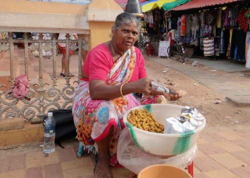 peanut seller woman street vendor