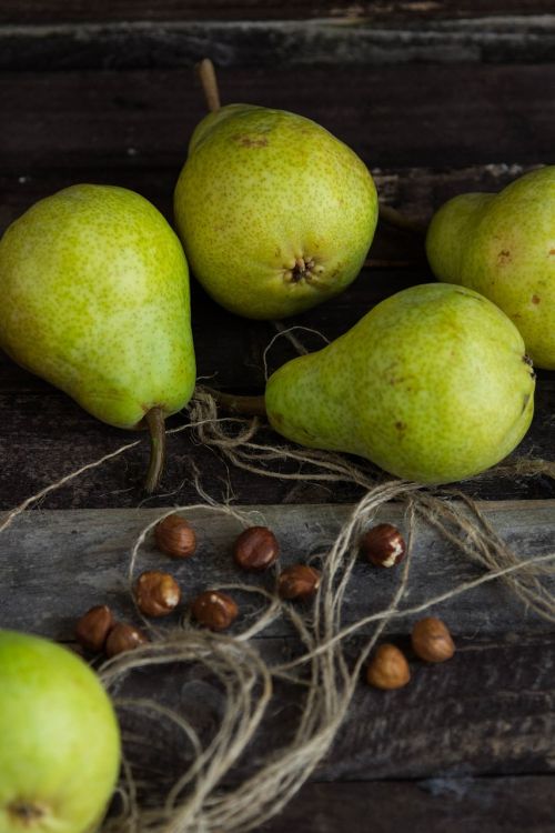 pears coffee beans rustic