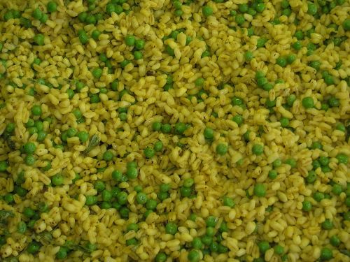 peas rice cooked