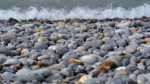 pebble beach waves stones