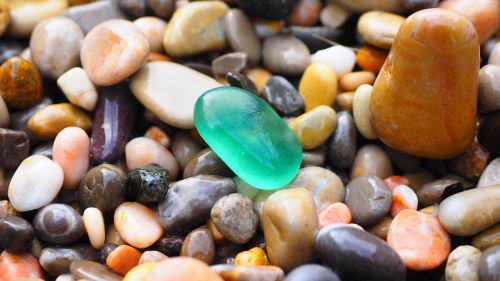 pebbles stones colorful roundish