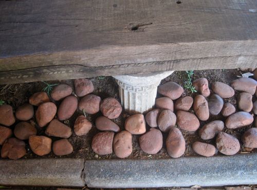 Pebbles And Garden Bench