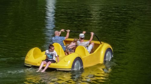 pedal boat yellow fun
