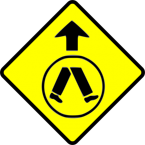 pedestrian crossing caution
