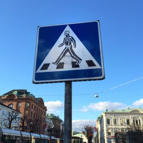 pedestrian crossing road sign sticker