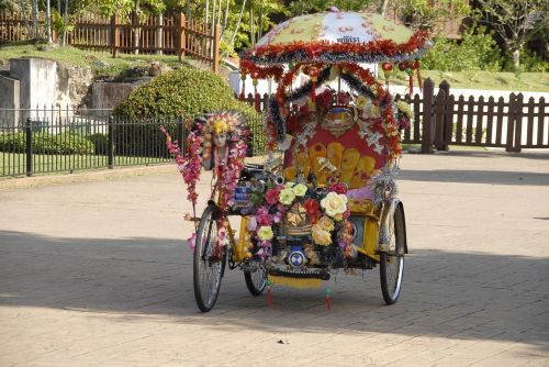 pedicab colorful asia