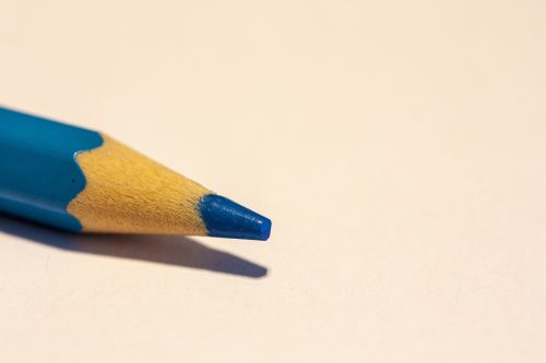 pen colored pencil blue