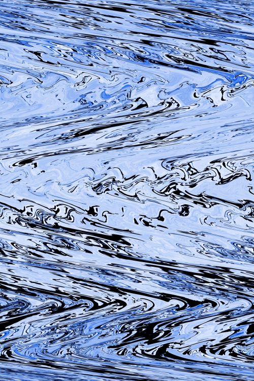 Pen And Blue Wash Water Waves