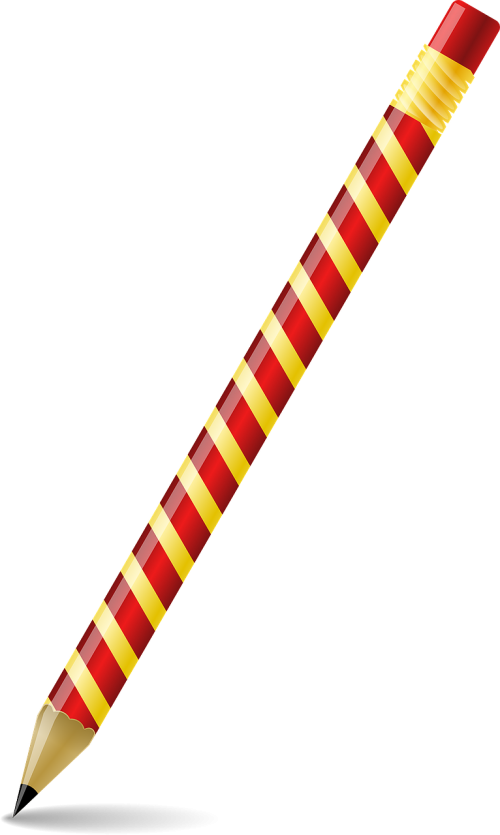 pencil red yellow