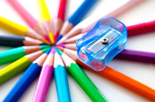 pencils colorful sharpener