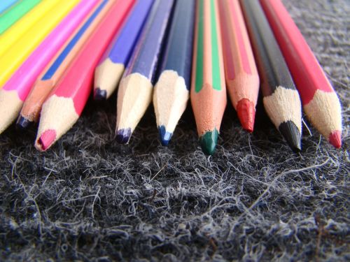 pencils coulored blue