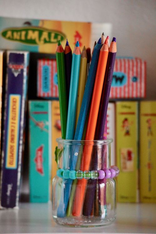 pencils children pastels