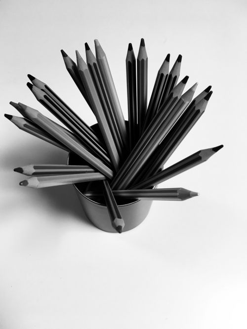 pencils black white