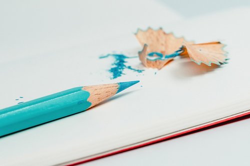 pencils  blue  colour pencils