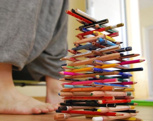 pencils color feet
