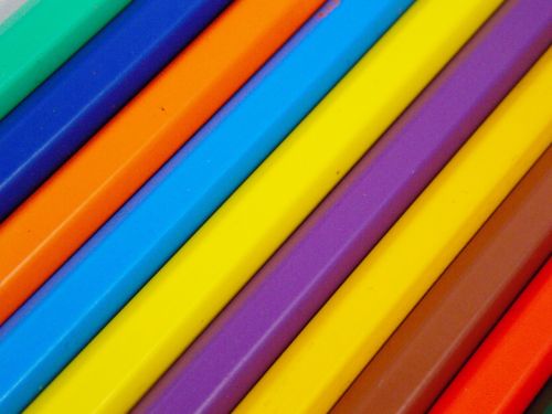 pencils rainbow bright