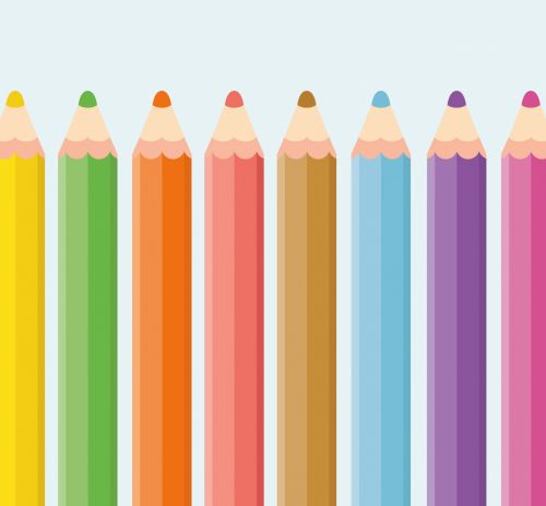 Pencils Colorful Crayons Clipart