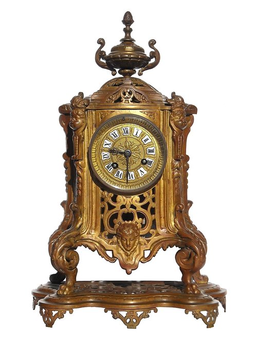 pendulum clock  antique  bronze