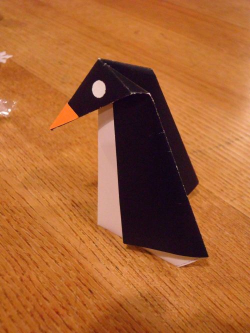 penguin origami folded