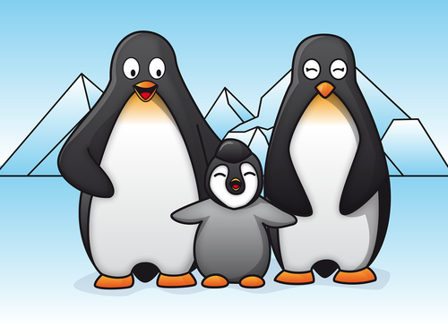 penguins  family  animals