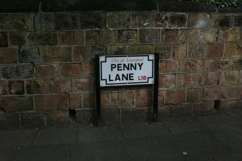 penny lane plate sign