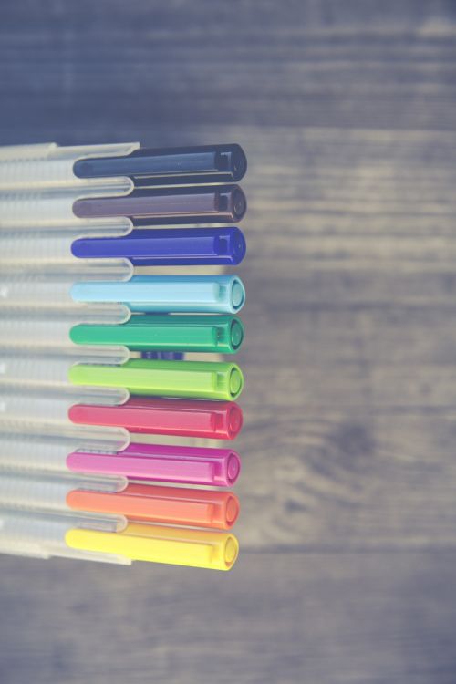 pens colorful paint