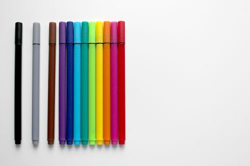 pens colour pencils colorful
