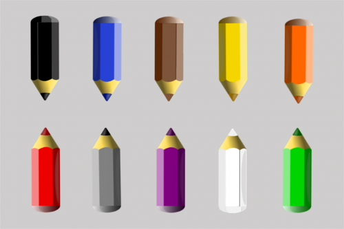 pens pencils colors
