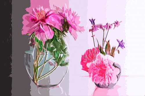 peonies flowers vase