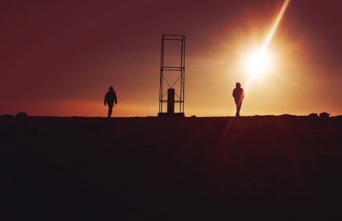 people walking silhouette