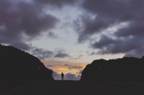 people walking alone