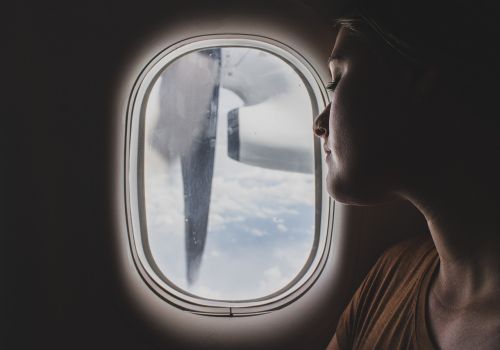 people woman airplane