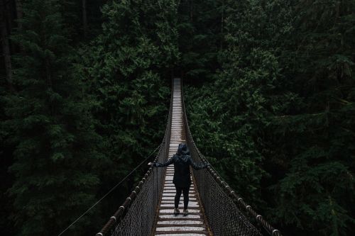 people dark bridge