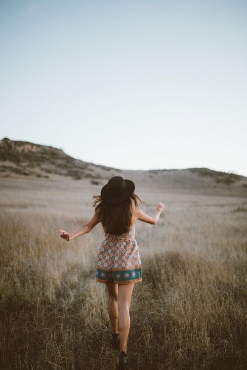 people girl walking