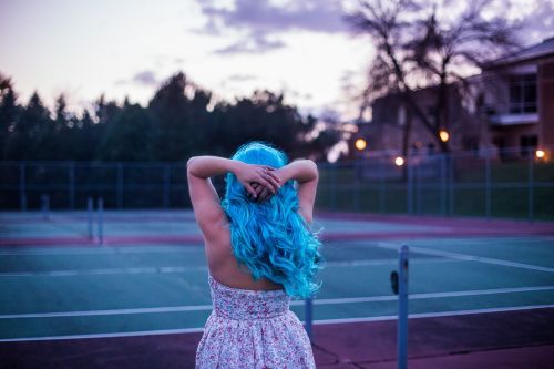 people blue hair