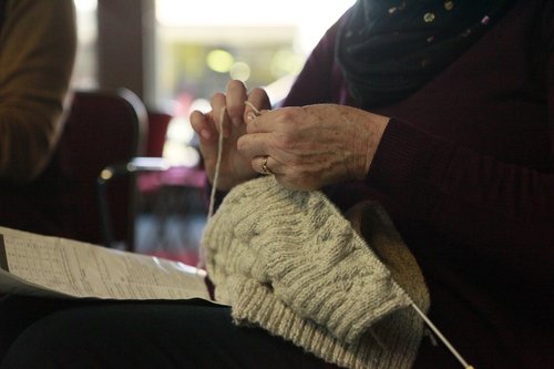 people  adult  knitting