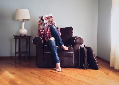 person reading home