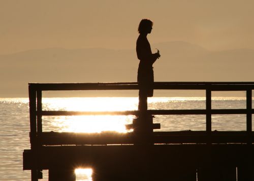 person sunset silhouette