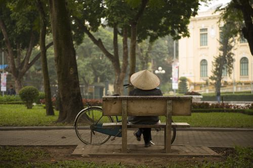 person sitting relaxing